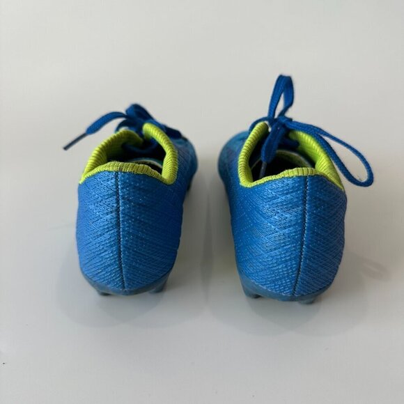 Blue Kids Athletic Outdoor Firm Ground Turf Sports Soccer Cleats Lace Up Shoes - Picture 5 of 6